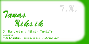 tamas miksik business card